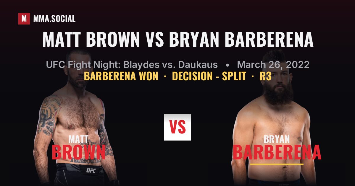 Matt Brown vs Bryan Barberena - UFC Fight Night | MMA.SOCIAL