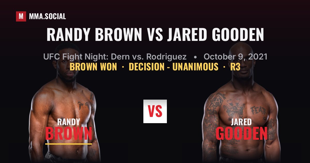 Randy Brown vs Jared Gooden - UFC Fight Night | MMA.SOCIAL