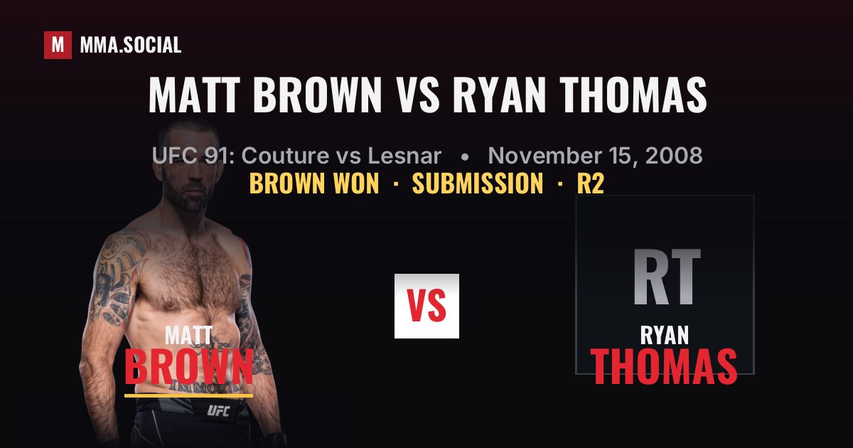 Matt Brown vs Ryan Thomas - UFC 91 Result | MMA.SOCIAL