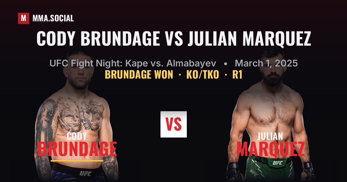 Cody Brundage vs Julian Marquez - UFC Fight Night | MMA.SOCIAL