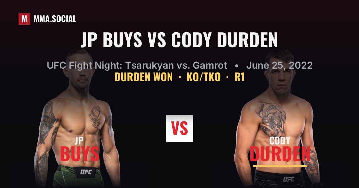 JP Buys vs Cody Durden - UFC Fight Night Result | MMA.SOCIAL