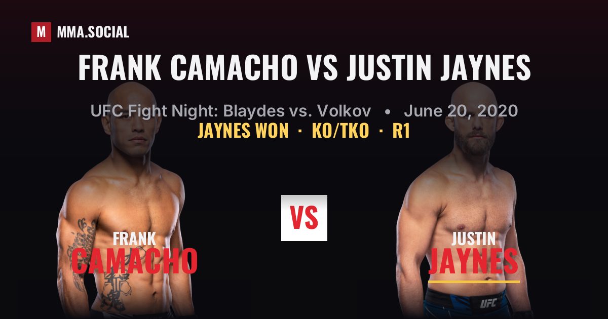 Frank Camacho vs Justin Jaynes - UFC Fight Night | MMA.SOCIAL