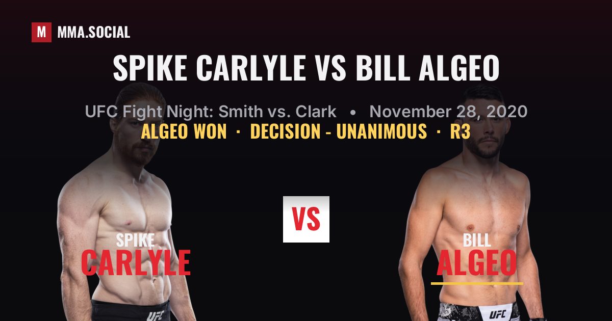 Spike Carlyle vs Bill Algeo result: Bill Algeo won by Decision - Unanimous, UFC Fight Night: Smith vs. Clark