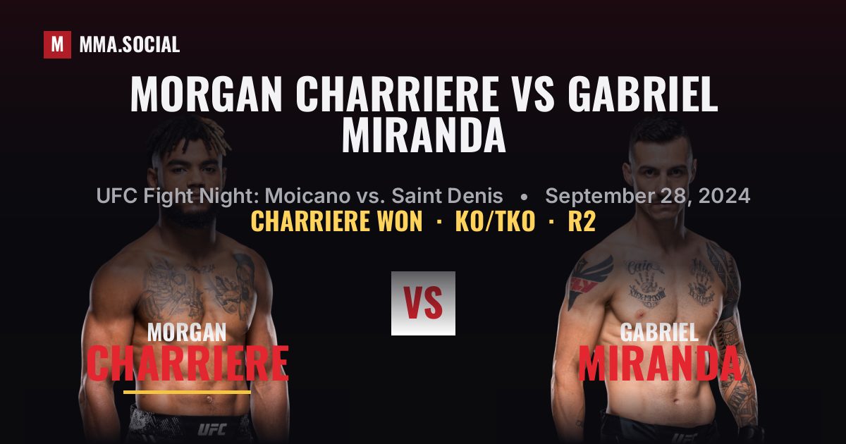 Morgan Charriere vs Gabriel Miranda Result | MMA.SOCIAL