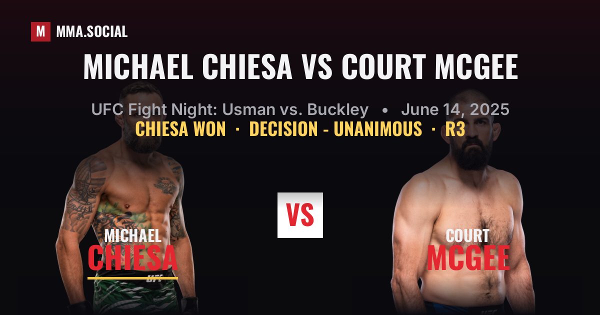 Michael Chiesa vs Court McGee - UFC Fight Night | MMA.SOCIAL