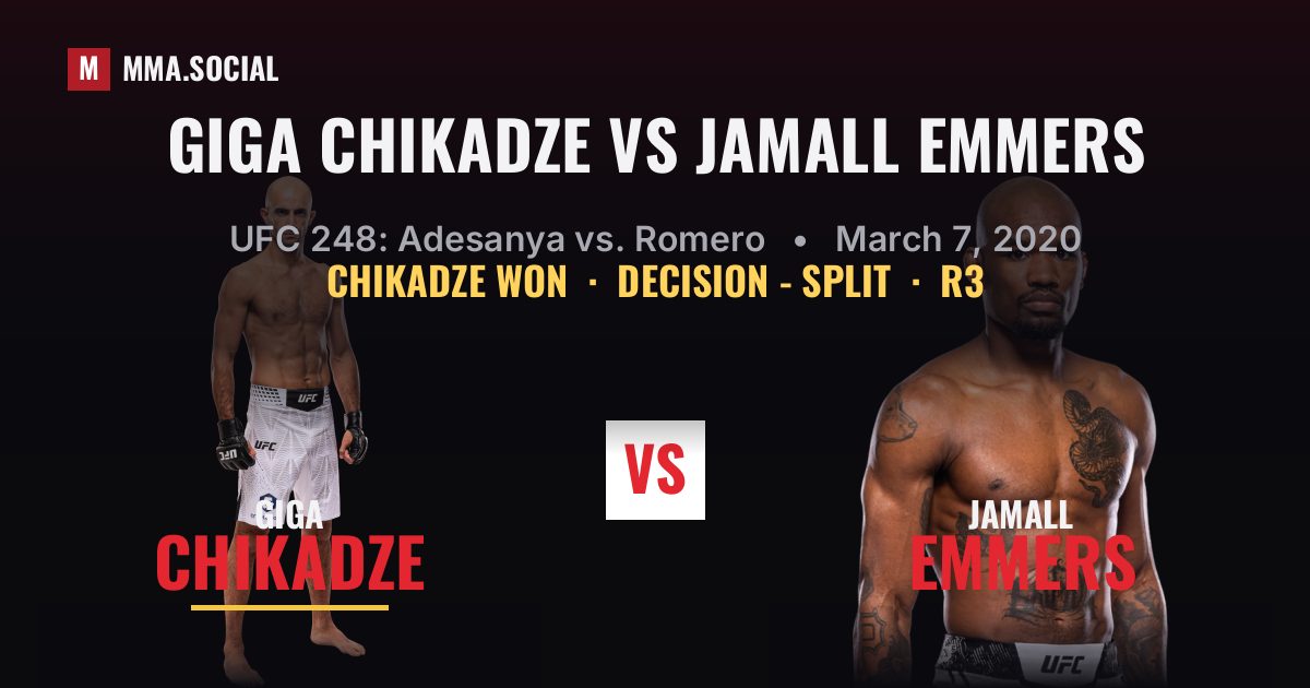 Giga Chikadze vs Jamall Emmers - UFC 248 Scorecard | MMA.SOCIAL