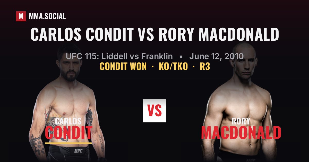 Carlos Condit vs Rory MacDonald - UFC 115 Result | MMA.SOCIAL