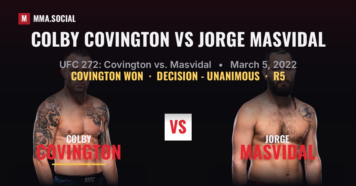 Colby Covington vs Jorge Masvidal - UFC 272 | MMA.SOCIAL