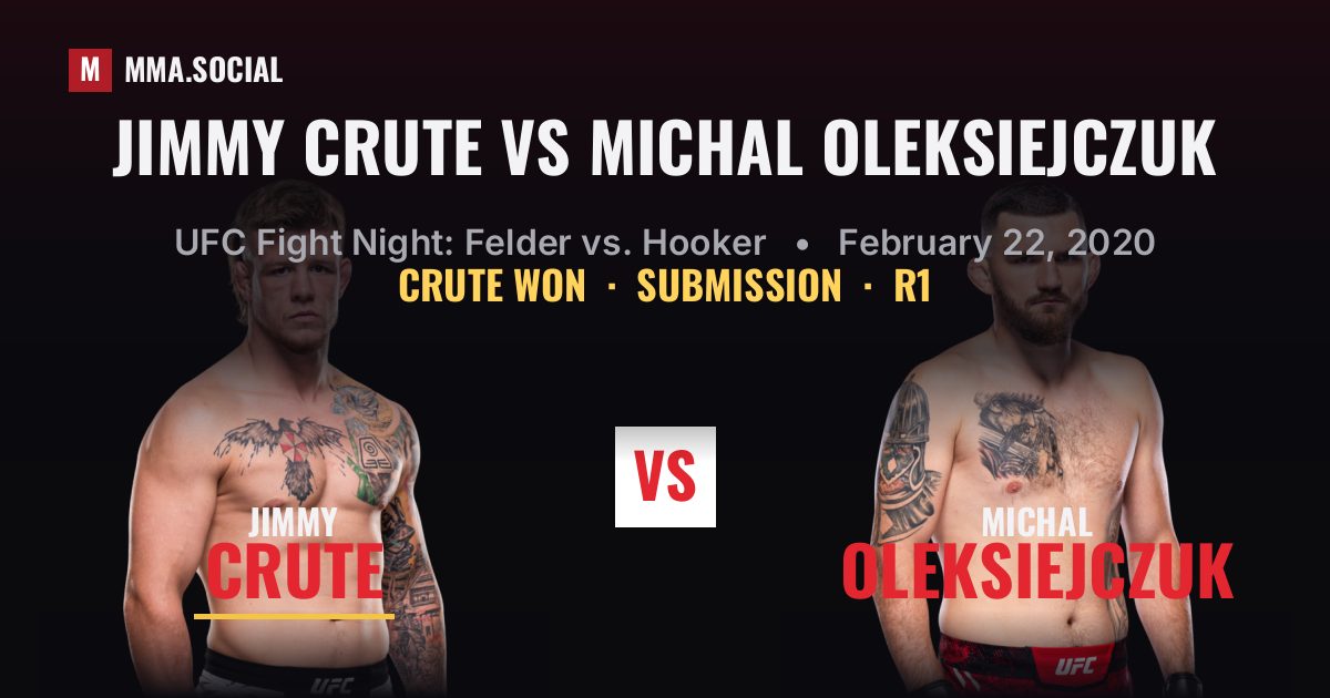 Jimmy Crute vs Michal Oleksiejczuk - UFC Fight Night | MMA.SOCIAL