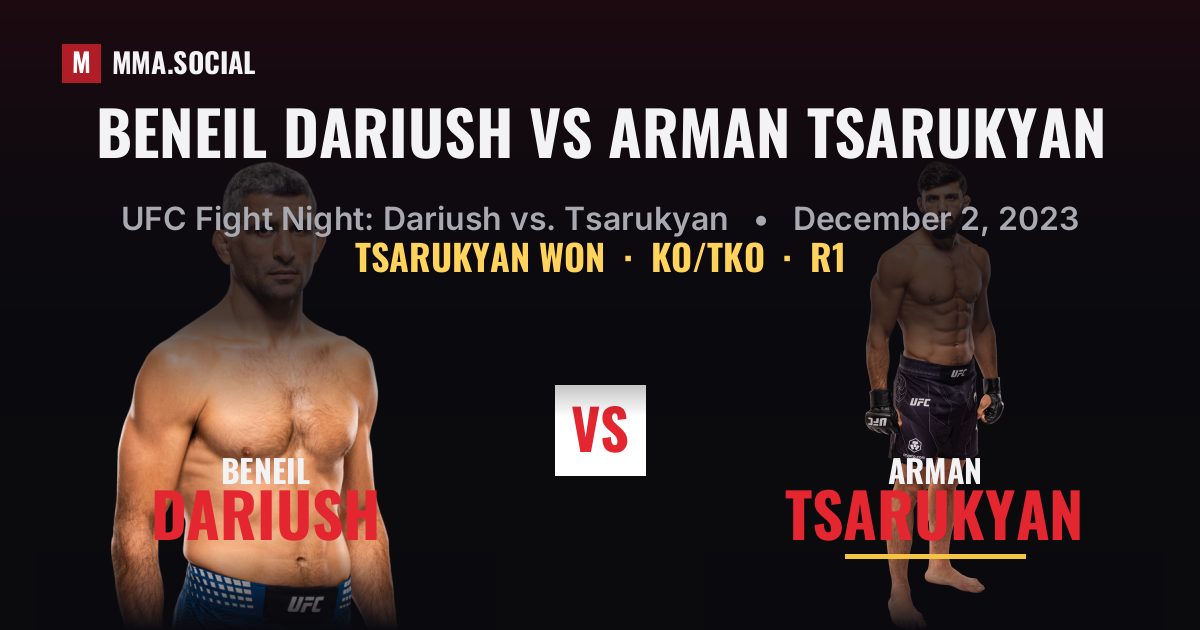 Beneil Dariush vs Arman Tsarukyan - UFC Fight Night | MMA.SOCIAL