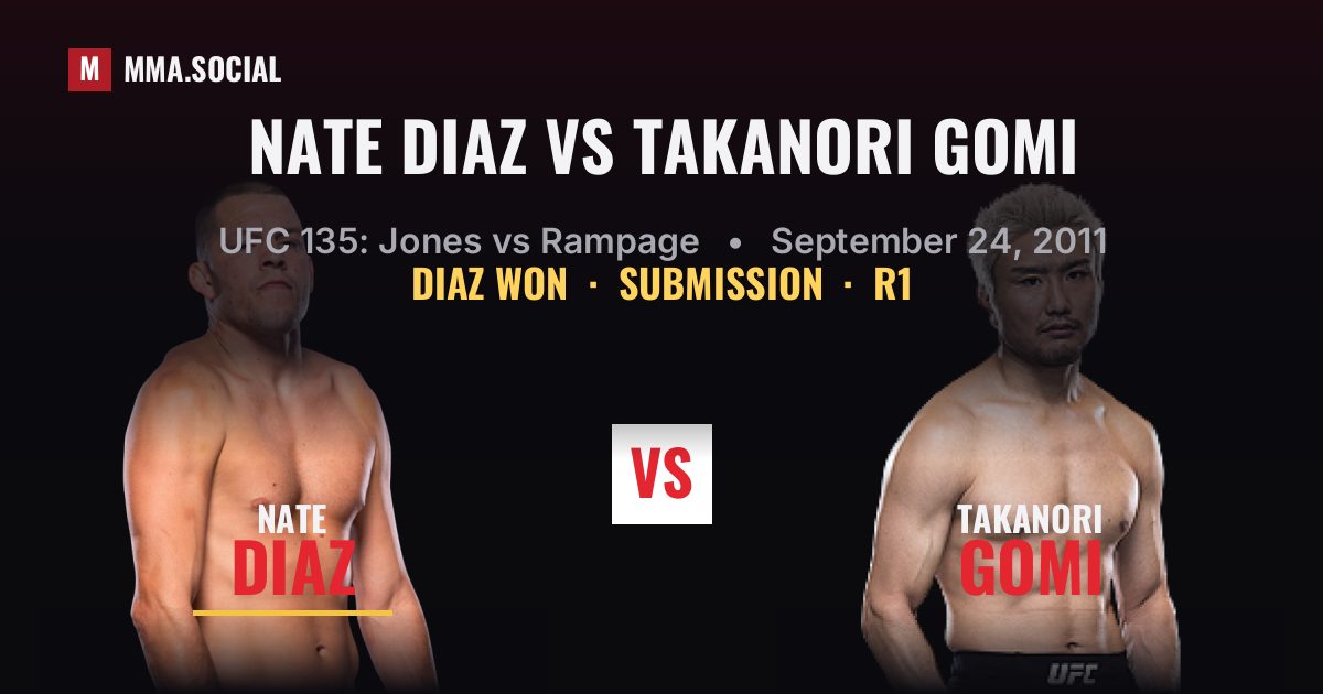 Nate Diaz vs Takanori Gomi - UFC 135 Result | MMA.SOCIAL