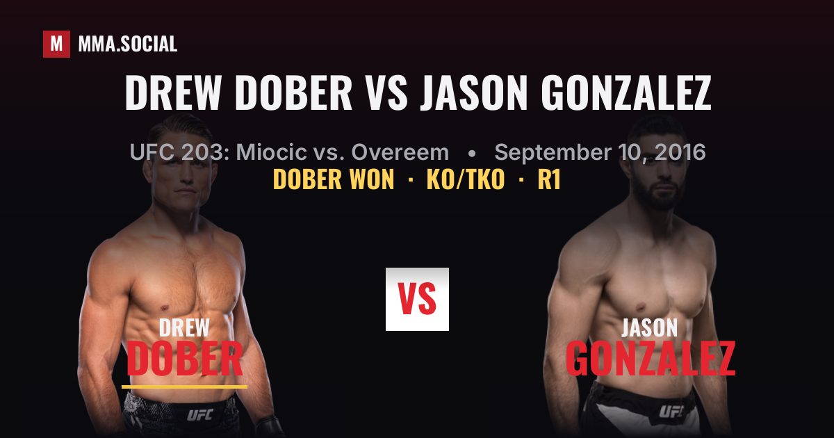 Drew Dober vs Jason Gonzalez - UFC 203 Result | MMA.SOCIAL