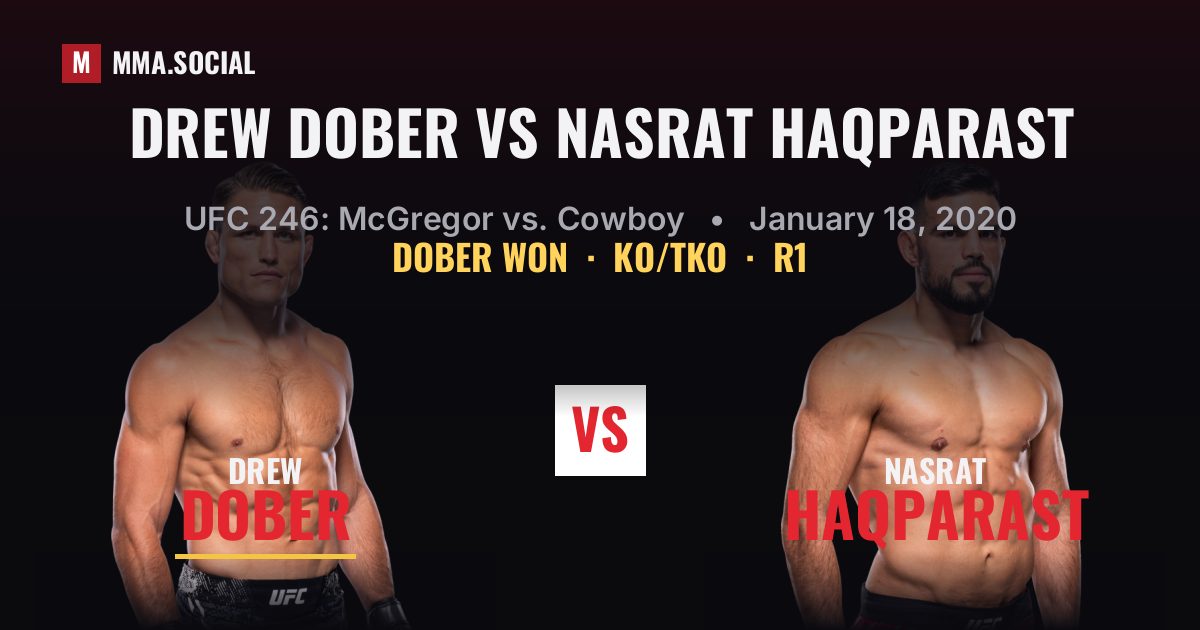Drew Dober vs Nasrat Haqparast - UFC 246 Result | MMA.SOCIAL