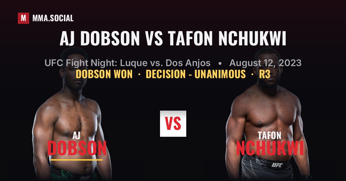 AJ Dobson vs Tafon Nchukwi - UFC Fight Night | MMA.SOCIAL
