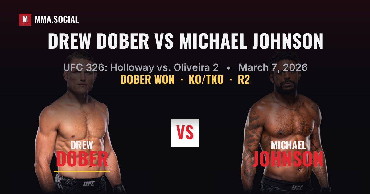 Drew Dober vs Michael Johnson - UFC 326 Result | MMA.SOCIAL