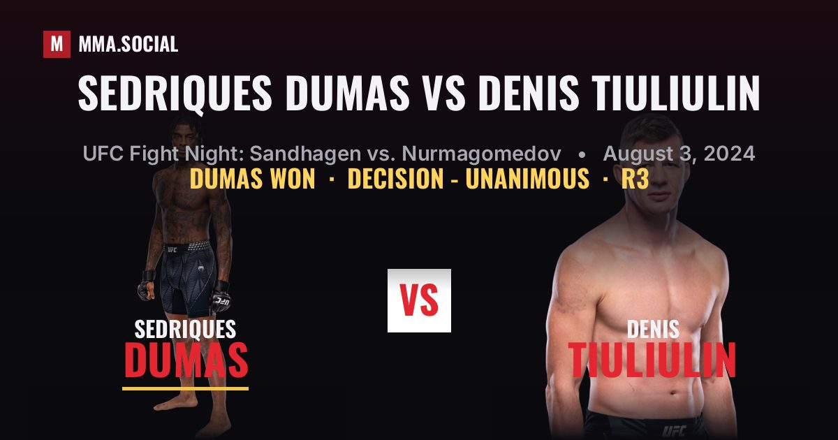 Sedriques Dumas vs Denis Tiuliulin - UFC Fight Night | MMA.SOCIAL