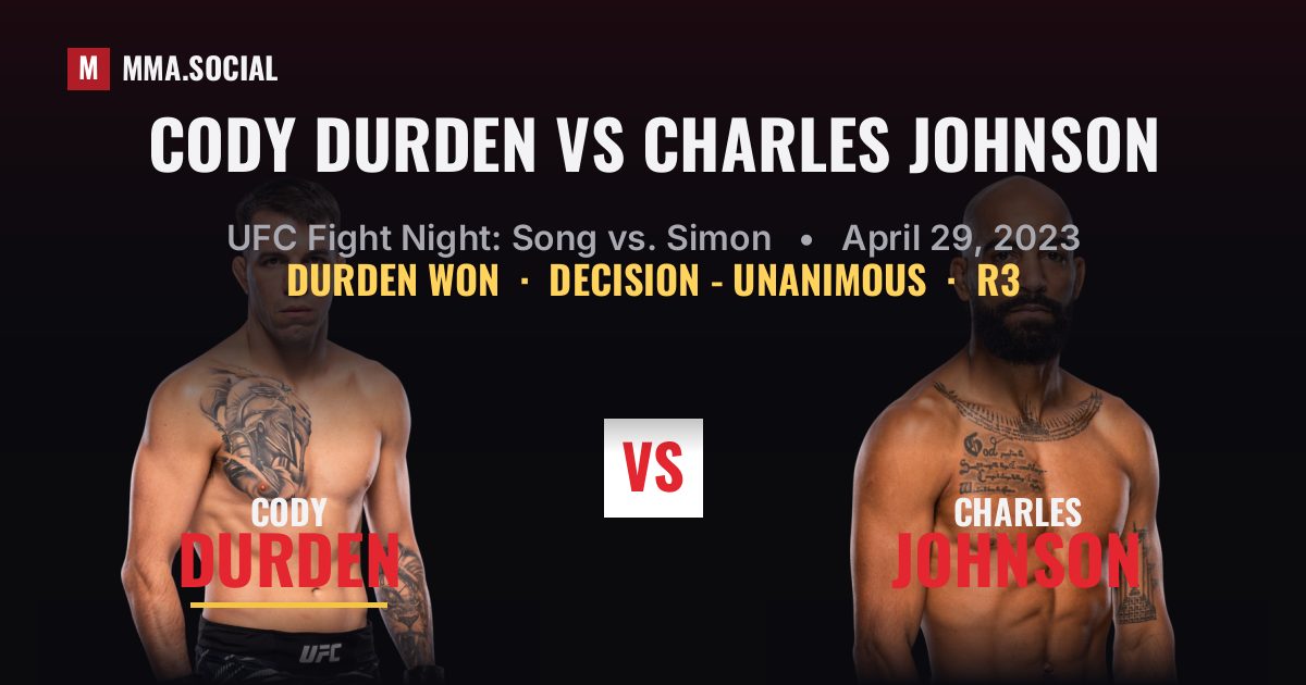 Cody Durden vs Charles Johnson - UFC Fight Night | MMA.SOCIAL