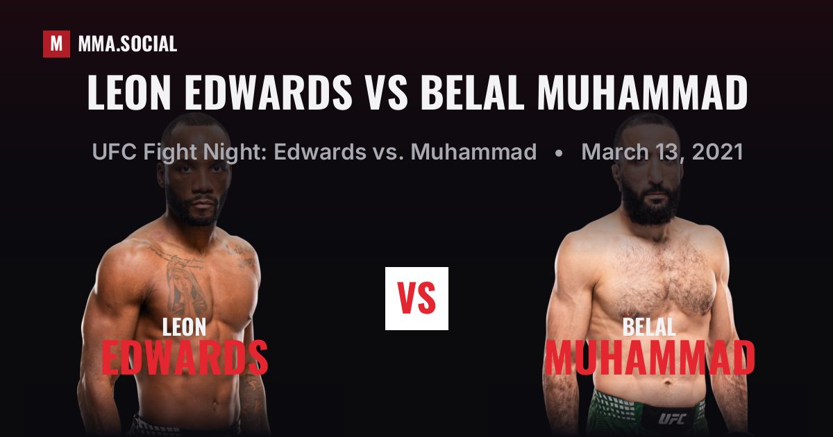 Leon Edwards vs Belal Muhammad - UFC Fight Night | MMA.SOCIAL
