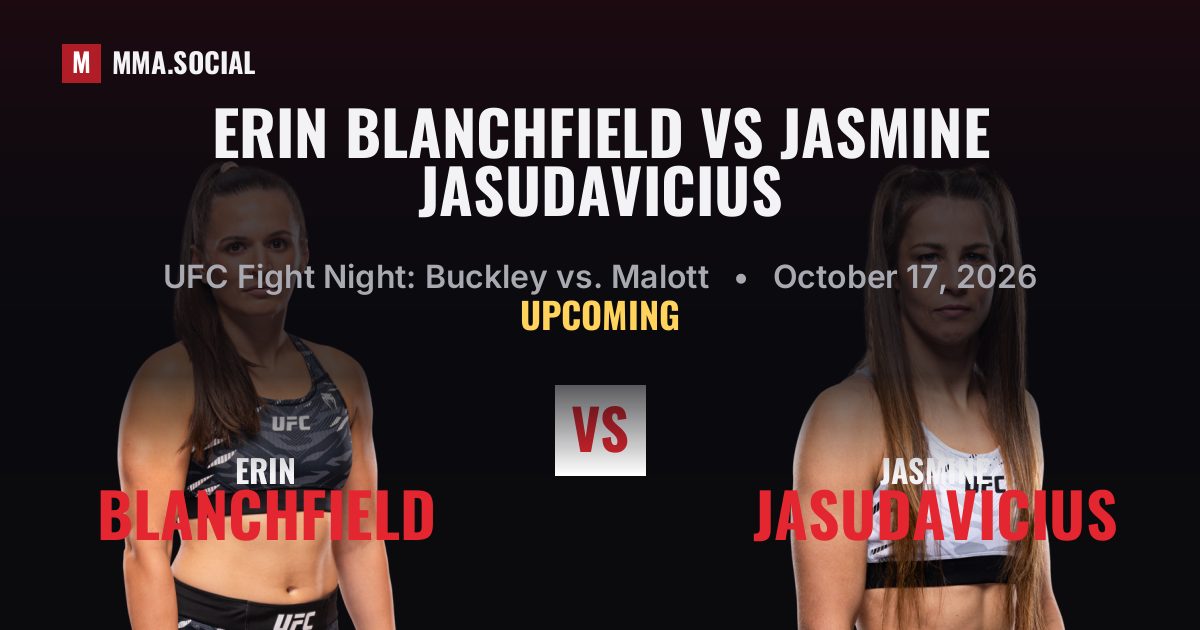 Erin Blanchfield vs Jasmine Jasudavicius, UFC Fight Night: Buckley vs. Malott