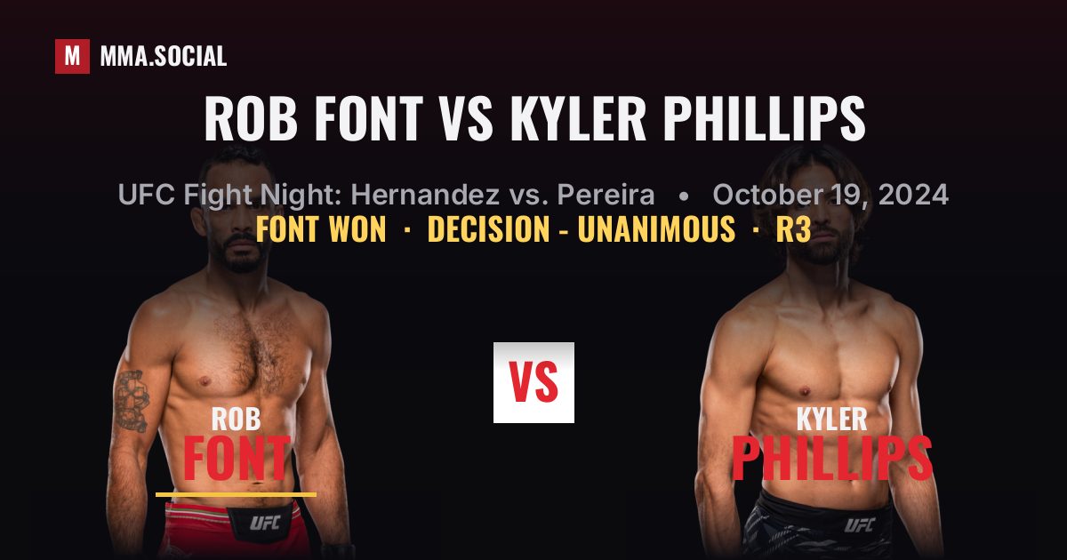 Rob Font vs Kyler Phillips - UFC Fight Night | MMA.SOCIAL