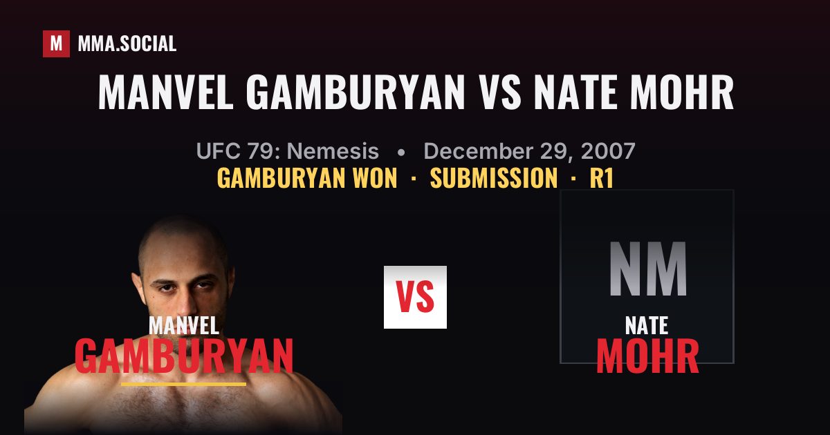 Manvel Gamburyan vs Nate Mohr - UFC 79: Nemesis | MMA.SOCIAL