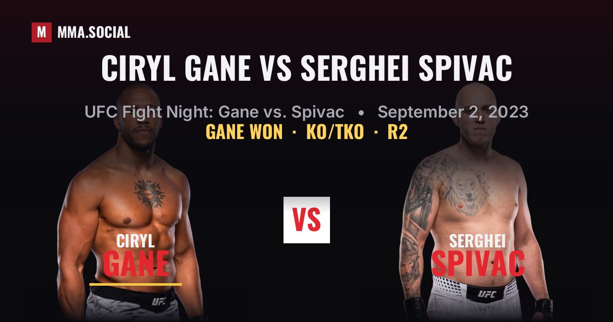 Ciryl Gane vs Serghei Spivac - UFC Fight Night | MMA.SOCIAL