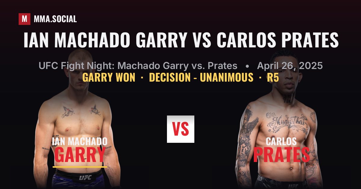 Ian Machado Garry vs Carlos Prates - UFC Fight Night | MMA.SOCIAL