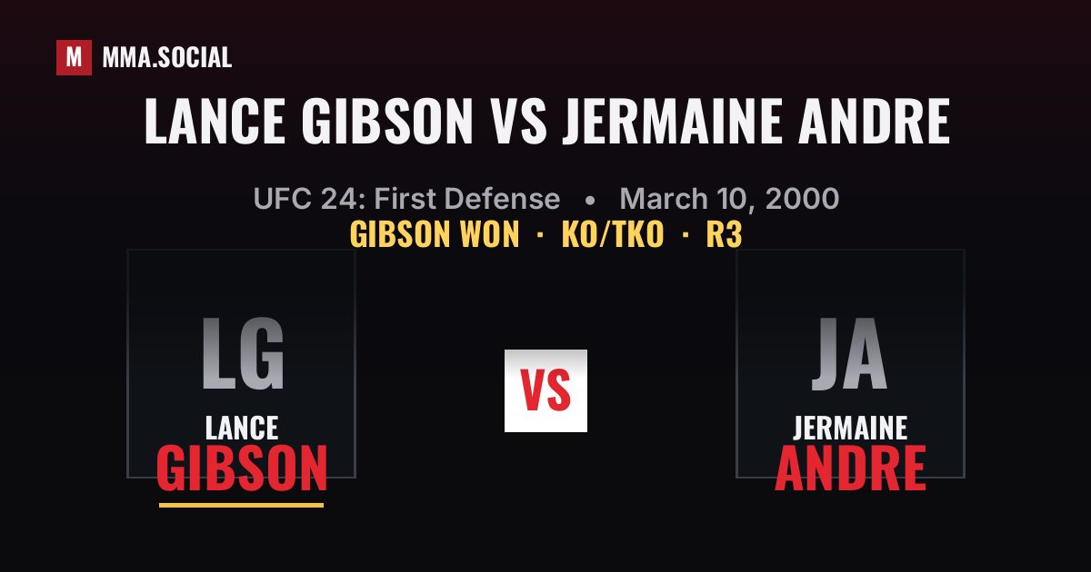 Lance Gibson vs Jermaine Andre result: Lance Gibson won by KO/TKO, UFC 24: First Defense