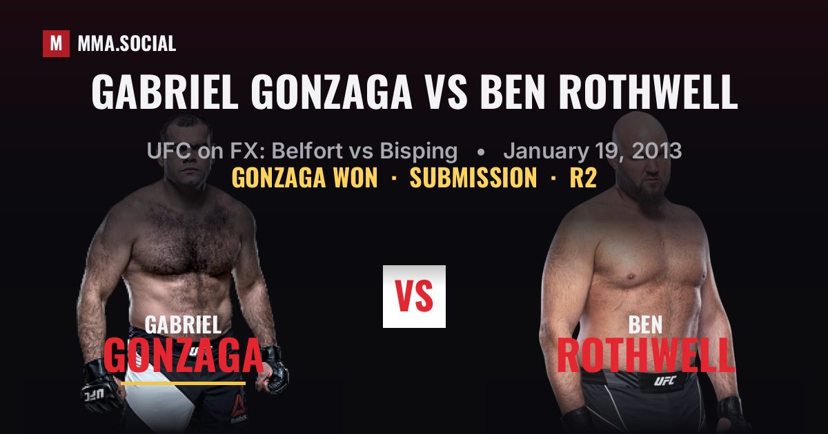 Gabriel Gonzaga vs Ben Rothwell - UFC on FX Result | MMA.SOCIAL