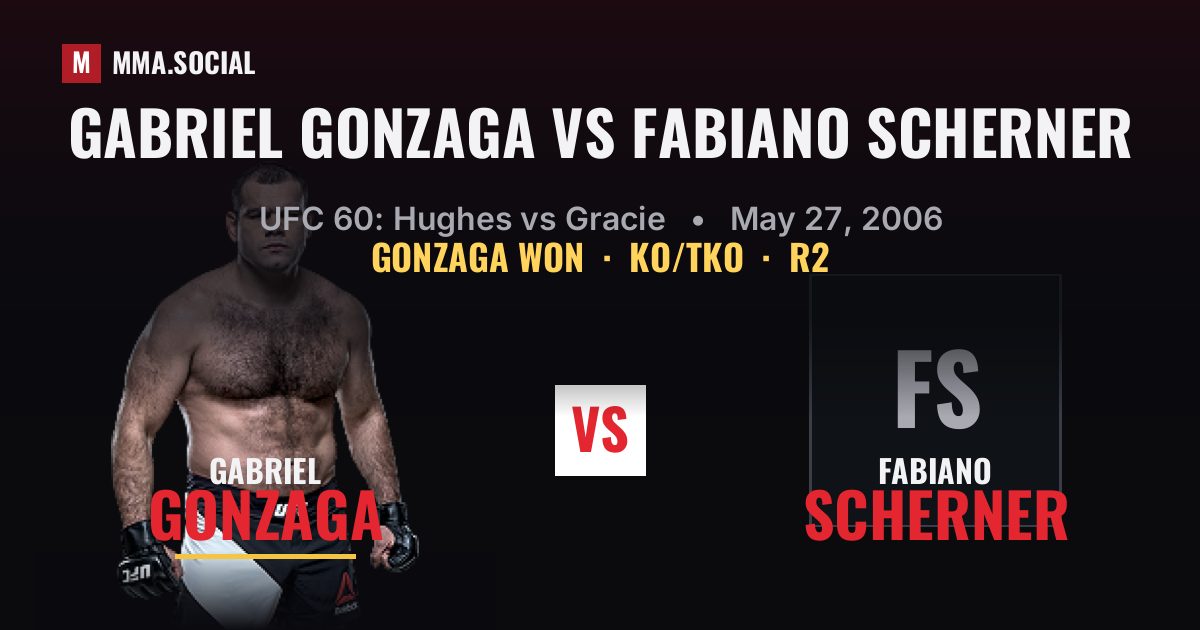 Gabriel Gonzaga vs Fabiano Scherner - UFC 60 Result | MMA.SOCIAL
