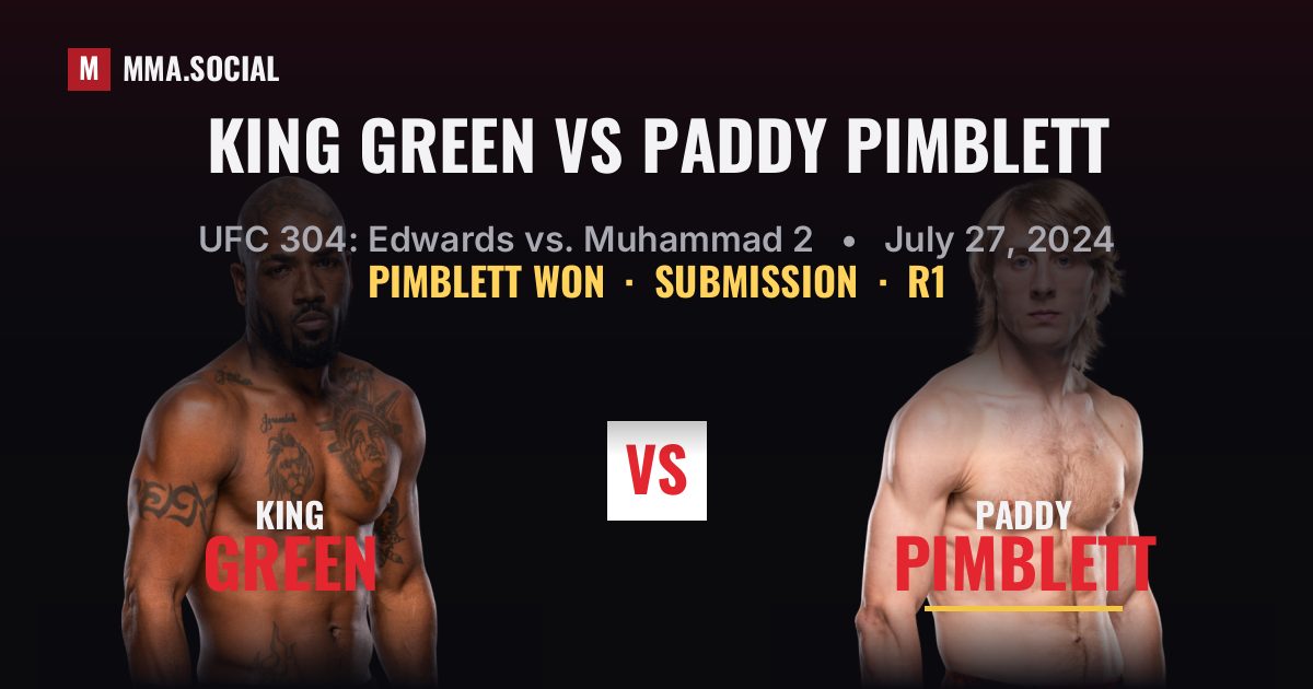 King Green vs Paddy Pimblett - UFC 304 Result | MMA.SOCIAL