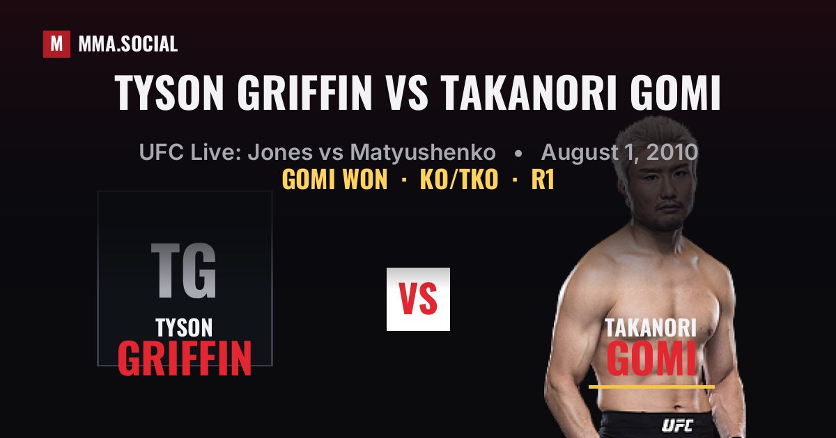 Tyson Griffin vs Takanori Gomi - UFC Live Result | MMA.SOCIAL