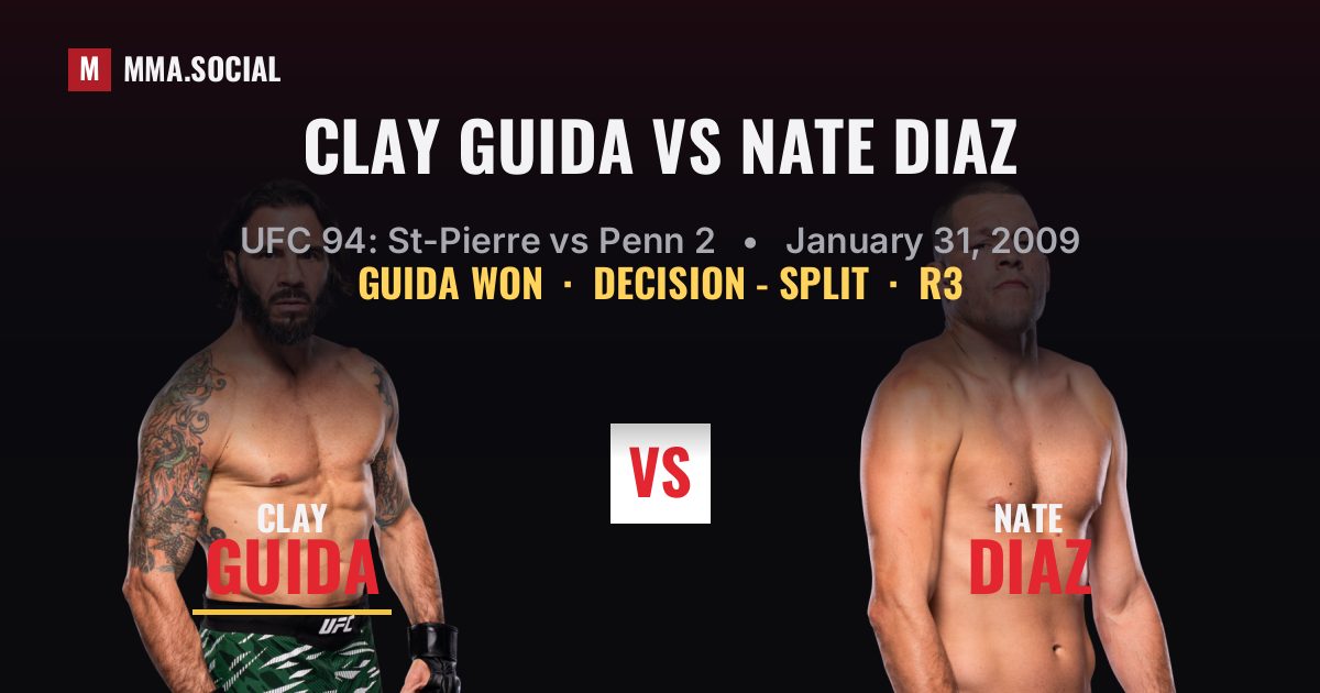 Clay Guida vs Nate Diaz result: Clay Guida won by Decision - Split, UFC 94: St-Pierre vs Penn 2