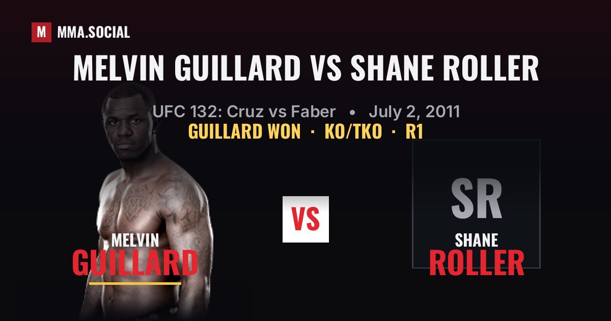 Melvin Guillard vs Shane Roller - UFC 132 Result | MMA.SOCIAL
