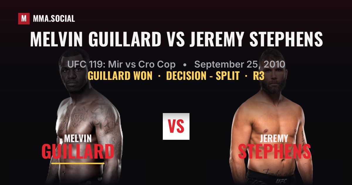 Melvin Guillard vs Jeremy Stephens - UFC 119 | MMA.SOCIAL