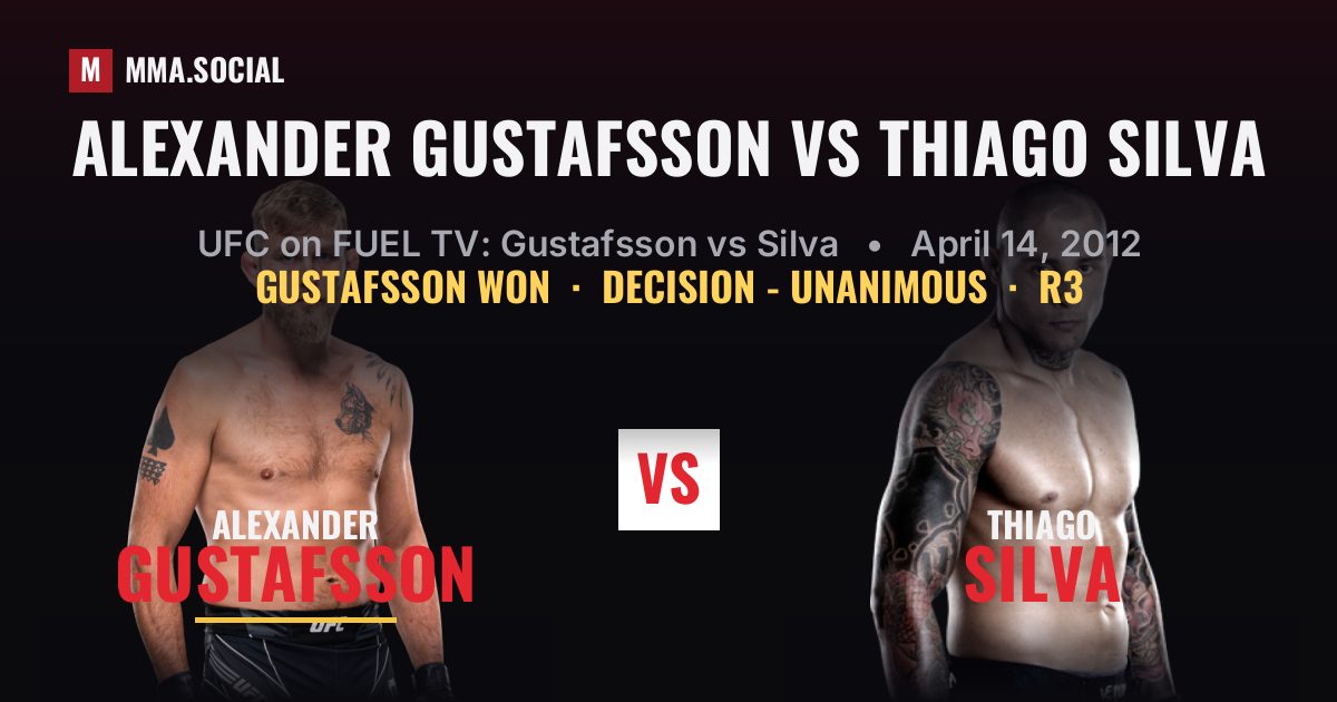 Alexander Gustafsson vs Thiago Silva Scorecard | MMA.SOCIAL