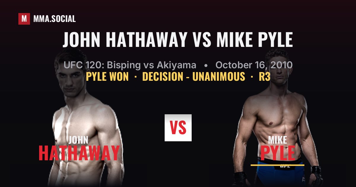 John Hathaway vs Mike Pyle - UFC 120 Scorecard | MMA.SOCIAL