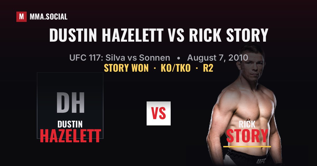 Dustin Hazelett vs Rick Story - UFC 117 Result | MMA.SOCIAL
