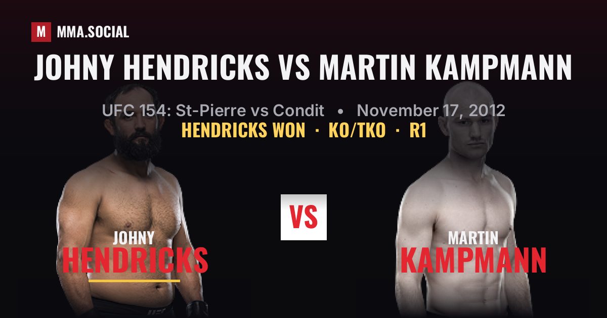 Johny Hendricks vs Martin Kampmann - UFC 154 Result | MMA.SOCIAL