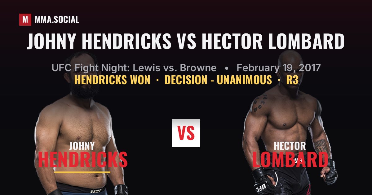 Johny Hendricks vs Hector Lombard - UFC Fight Night | MMA.SOCIAL