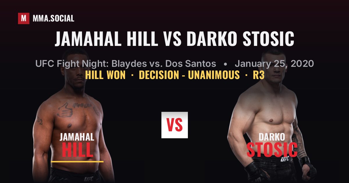Jamahal Hill vs Darko Stosic - UFC Fight Night | MMA.SOCIAL