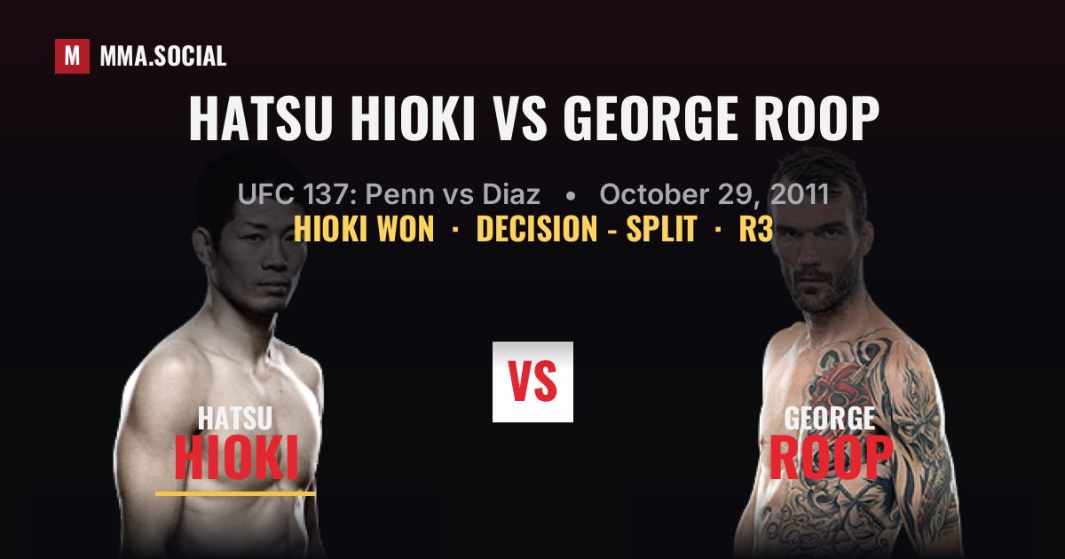 Hatsu Hioki vs George Roop - UFC 137: Penn vs Diaz | MMA.SOCIAL