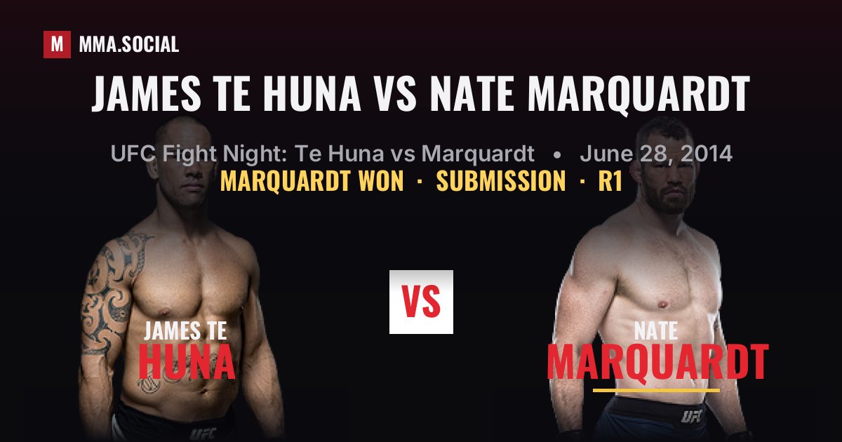 James Te Huna vs Nate Marquardt - UFC Fight Night | MMA.SOCIAL