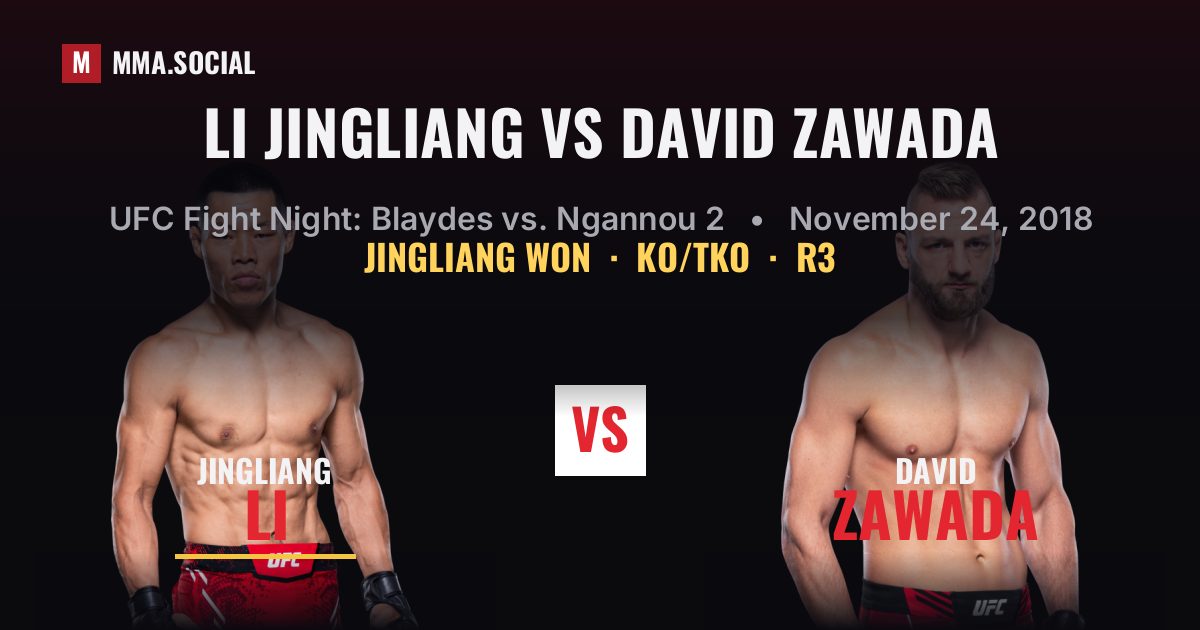 Li Jingliang vs David Zawada - UFC Fight Night | MMA.SOCIAL