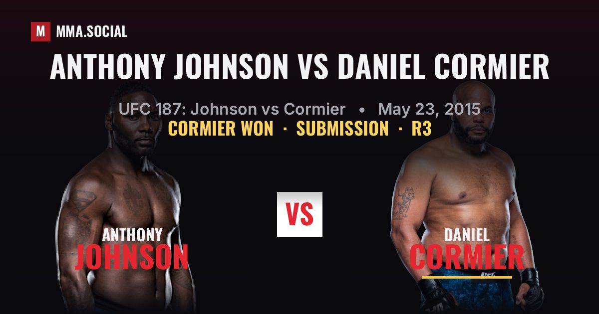 Anthony Johnson vs Daniel Cormier - UFC 187 Result | MMA.SOCIAL