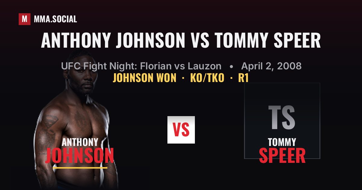 Anthony Johnson vs Tommy Speer - UFC Fight Night | MMA.SOCIAL