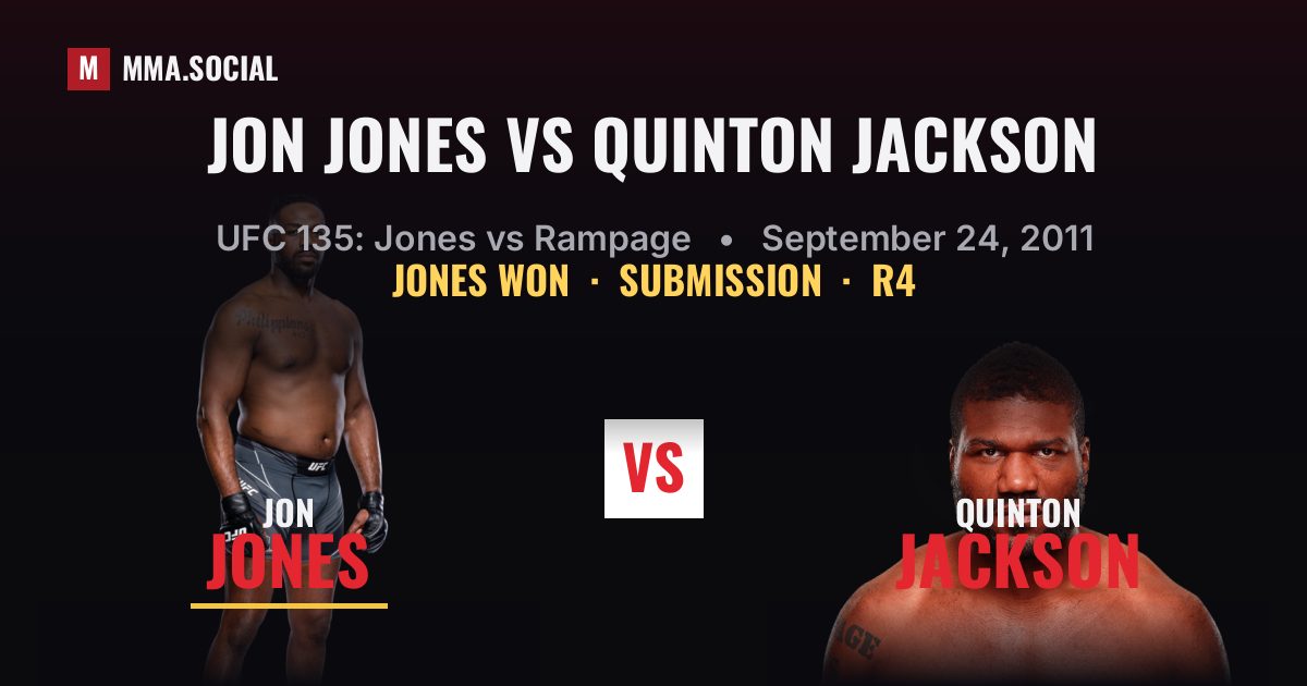 Jon Jones vs Quinton Jackson - UFC 135 Result | MMA.SOCIAL