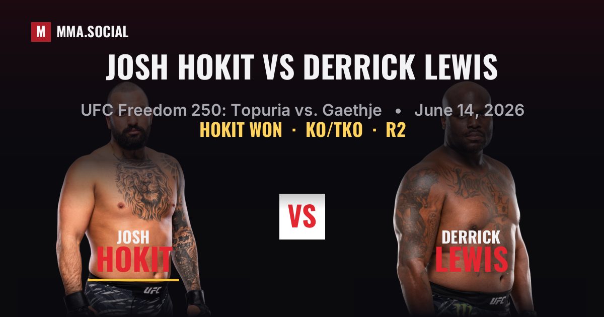 Josh Hokit vs Derrick Lewis - UFC Freedom 250 Result | MMA.SOCIAL