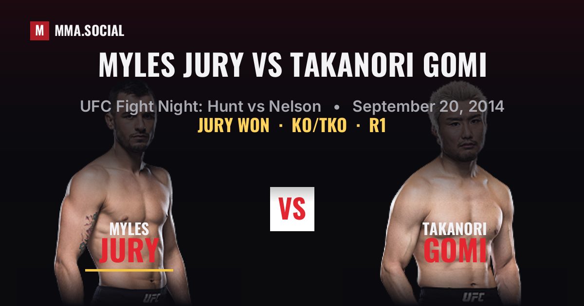 Myles Jury vs Takanori Gomi - UFC Fight Night Result | MMA.SOCIAL