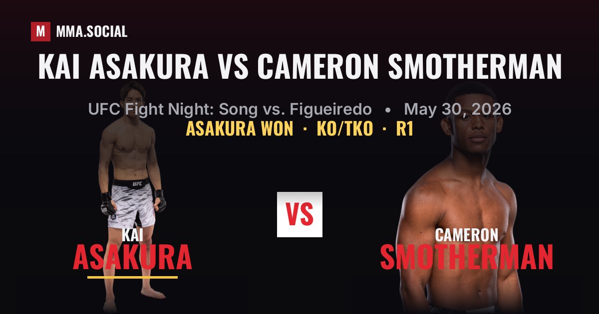 Kai Asakura vs Cameron Smotherman - UFC Fight Night | MMA.SOCIAL